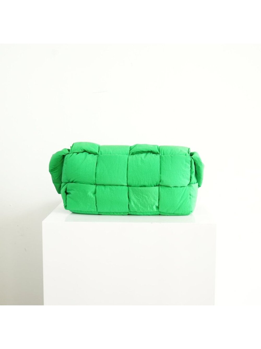 Bottega Veneta Parakeet Green Nylon Mini Padded Intreccio Crossbody Bag